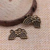20pcs Rainbow Charms Antique Bronze Plated Pendants
