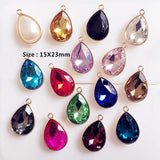 10pcs Colorful Water Drop Rhinestone Charms DIY Jewelry Making