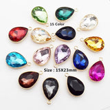 10pcs Colorful Water Drop Rhinestone Charms DIY Jewelry Making