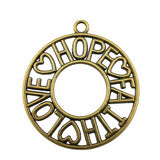 2pcs 65x58mm Big Round Charm Pendants Faith Hope Love