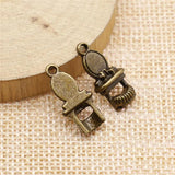 20pcs 20x9mm Dresser Charms DIY Jewelry Findings Antique Silver Plated Bronze