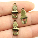 20pcs 20x9mm Dresser Charms DIY Jewelry Findings Antique Silver Plated Bronze