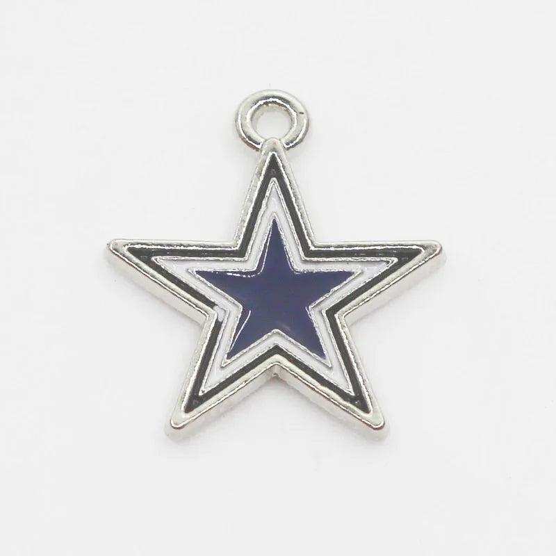 10pcs/Lot Cowboy Star Enamel Dangle Charms DIY Necklace Pendant Bracelets