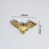 2Pcs Stainless Steel Winged Heart Charms For DIY Jewelry Making