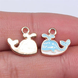 20pcs Whale Charms Pendant DIY Metal Jewelry Making KC Plated