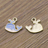 20pcs Whale Charms Pendant DIY Metal Jewelry Making KC Plated