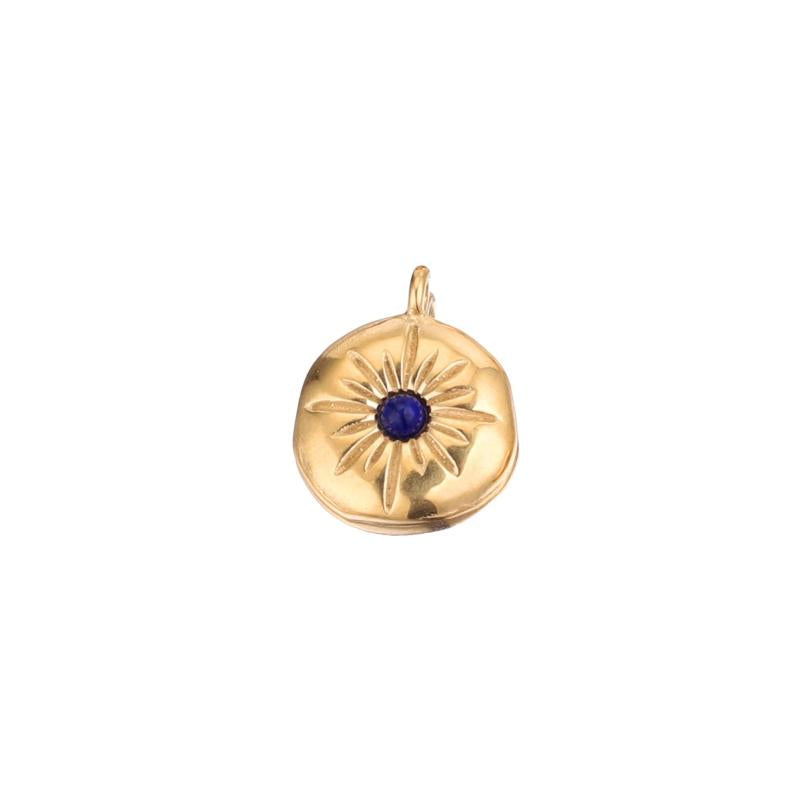 5pcs Stainless Steel Plated Boho Sun Flower Earring Charms