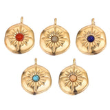 5pcs Stainless Steel Plated Boho Sun Flower Earring Charms