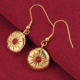 5pcs Stainless Steel Plated Boho Sun Flower Earring Charms
