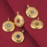 5pcs Stainless Steel Plated Boho Sun Flower Earring Charms