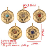 5pcs Stainless Steel Plated Boho Sun Flower Earring Charms