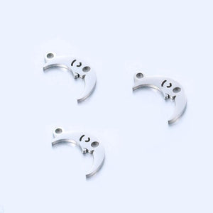 5Pcs Stainless Steel Moon Charms Pendant for Jewelry Making Diy