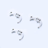 5Pcs Stainless Steel Moon Charms Pendant for Jewelry Making Diy