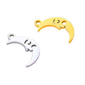 5Pcs Stainless Steel Moon Charms Pendant for Jewelry Making Diy