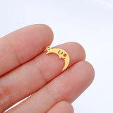 5Pcs Stainless Steel Moon Charms Pendant for Jewelry Making Diy