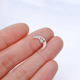 5Pcs Stainless Steel Moon Charms Pendant for Jewelry Making Diy