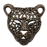 2pcs Leopard Head Charm Pendants for Jewelry Making 45x43mm