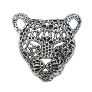 2pcs Leopard Head Charm Pendants for Jewelry Making 45x43mm