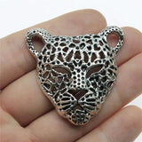 2pcs Leopard Head Charm Pendants for Jewelry Making 45x43mm