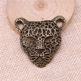 2pcs Leopard Head Charm Pendants for Jewelry Making 45x43mm
