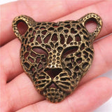 2pcs Leopard Head Charm Pendants for Jewelry Making 45x43mm
