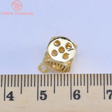 10PCS 11.5x15MM 24K Plated Brass Dice Charms Pendants