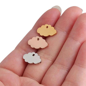 5Pcs Stainless Steel Cloud Charms For DIY Jewelry Making