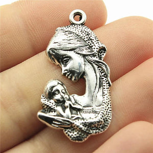 6pcs Mother Child Charm Pendants 37x20mm Mom And Child Charms For Jewelry Making