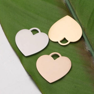 3Pcs Stainless Steel Hearts Charms Couple Pendants