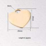3Pcs Stainless Steel Hearts Charms Couple Pendants
