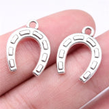 20pcs Horse Shoes Charms Pendant Antique Silver Plated Jewelry Making Findings