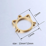 4Pcs Stainless Steel Cat Frame Charms for DIY Jewelry Making