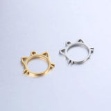 4Pcs Stainless Steel Cat Frame Charms for DIY Jewelry Making