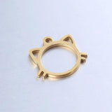 4Pcs Stainless Steel Cat Frame Charms for DIY Jewelry Making