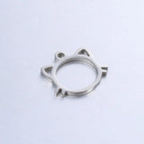 4Pcs Stainless Steel Cat Frame Charms for DIY Jewelry Making