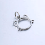 4Pcs Stainless Steel Cat Frame Charms for DIY Jewelry Making