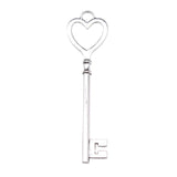 4pcs Antique Bronze Big Heart Key Pendant for Jewelry Making