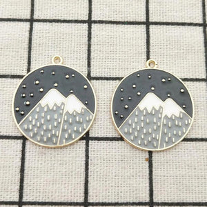 10pcs Enamel Star Mountain Charms for Earring Pendant Bracelet