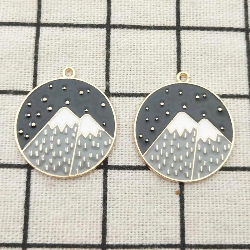 10pcs Enamel Star Mountain Charms for Earring Pendant Bracelet