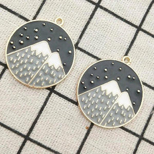 10pcs Enamel Star Mountain Charms for Earring Pendant Bracelet