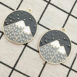 10pcs Enamel Star Mountain Charms for Earring Pendant Bracelet