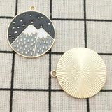 10pcs Enamel Star Mountain Charms for Earring Pendant Bracelet
