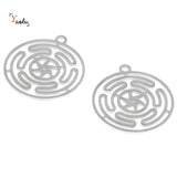 5pcs Wheel of Hecate Stainless Steel Charm Pendant 28x25mm