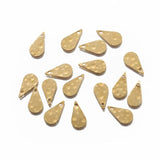 100Pcs Brass Hammered Teardrop Chain Pendant Charms DIY Jewelry Making