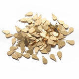 100Pcs Brass Hammered Teardrop Chain Pendant Charms DIY Jewelry Making