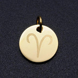 12 Zodiac Sign Charms Stainless Steel for Necklace DIY