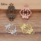 BoYuTe 23*36MM Metal Brass Filigree Plate Flower Charms (100 Pieces)