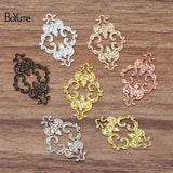 BoYuTe 23*36MM Metal Brass Filigree Plate Flower Charms (100 Pieces)