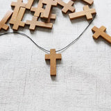 50pcs Natural Wooden Cross Charms for DIY Jewelry Making
