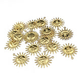 Brass Sun Face Charm Celestial Sun Pendant DIY Jewelry Making